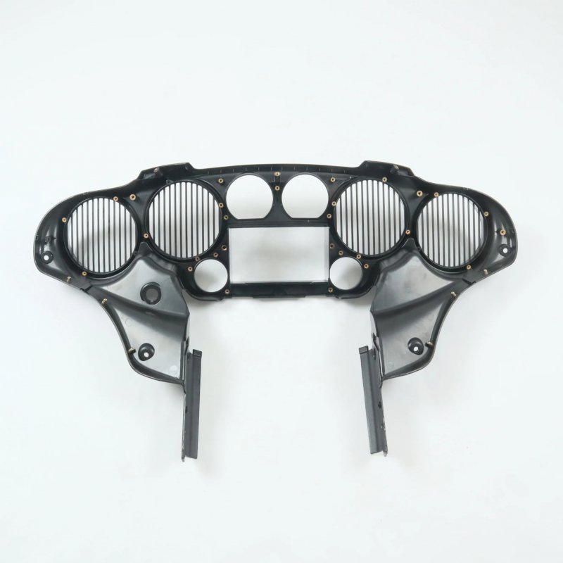 Shiny Black Double Din Radio Inner Fairing W 6.5   Speaker Quad 4 for  FLH Touring Motorcycle 2014 up  CFP-1584-174